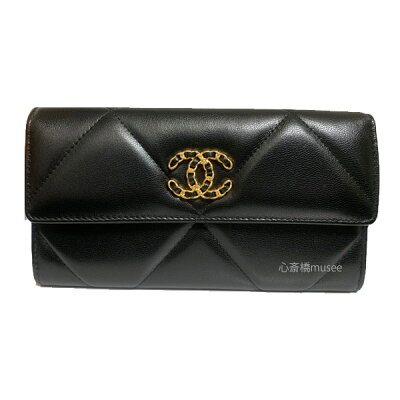 ≪新品≫ CHANEL シャネル CHANEL 19 ナインティーン ロング フラップ ウォレット 長財布 黒 ゴールド金具 AP0955 黒 ブラック フラップ長財布 ラッピング