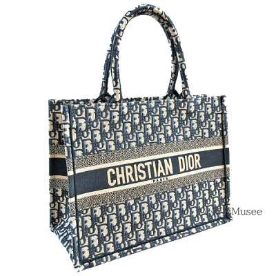 ≪新品≫Dior ディオール ブックトート BookToto ミディアムバッグ ディオールオブリーク エンブロダイリー トートバッグ ブルー ロゴ DIOR (M1296ZRIW_M928)