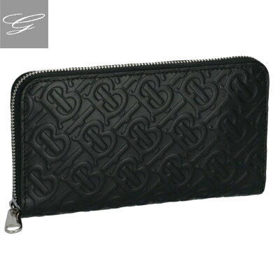 バーバリー/BURBERRY 財布 メンズ TB MONOGRAM LEATHER ラウンドファスナー長財布 BLACK 2021年秋冬 8017652