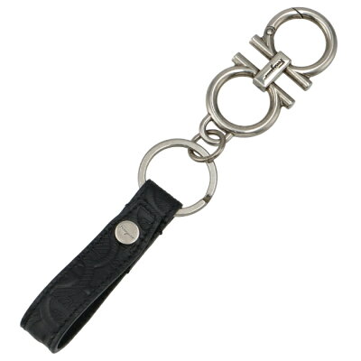 フェラガモ/FERRAGAMO キーリング メンズ TRAVEL EMBOSSED キーホルダー NERO 2021年春夏新作 66A717-0007-0010 0734082