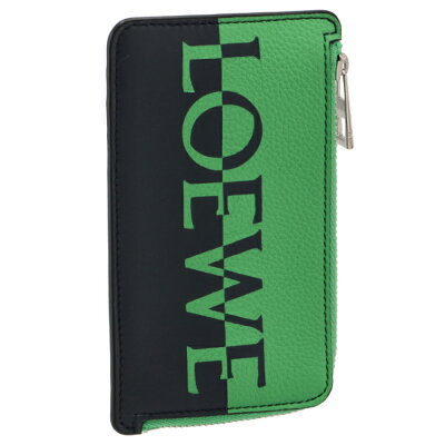 【SALE】ロエベ/LOEWE パスケース メンズ SIGNATURE COIN CARDHOLDER スマートウォレット APPLE GREEN/DEEP NAVY C314Z40X02-0070-5827