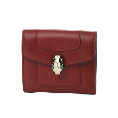 ブルガリ BVLGARI 財布 レディース 281383 三つ折り財布 SERPENTI FOREVER セルペンティ フォーエバー RUBY RED/LIGHT GOLD レッド