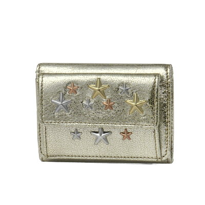 ジミー チュウ JIMMY CHOO 財布 レディース NEMO GTA 三つ折り財布 スモール NEMO ネモ CHAMPAGNE/ROSE GOLD METALLIC MIX シルバー