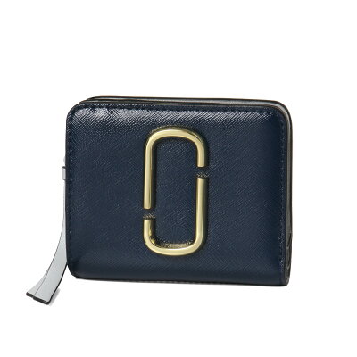 マーク ジェイコブス MARC JACOBS 財布 レディース M0014282 455 二つ折り財布 ミニ SNAPSHOT スナップショット BLUE SEA MULTI ダークブルー/ブラック
