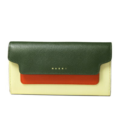 マルニ MARNI 財布 レディース PFMOU01U19 LV520 Z412N 二つ折り長財布 FOREST GREEN+ALKEKENGI+CORN マルチカラー
