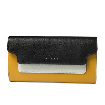 マルニ MARNI 財布 レディース PFMOU01U19 LV520 Z414N 二つ折り長財布 BLACK+PELICAN+PUMPKIN マルチカラー