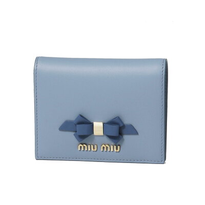 ミュウ ミュウ MIU MIU 財布 レディース 5MV204 2B61 F0RFK 二つ折り財布 CALF FIOCCO ASTRALE+COBALTO ブルー