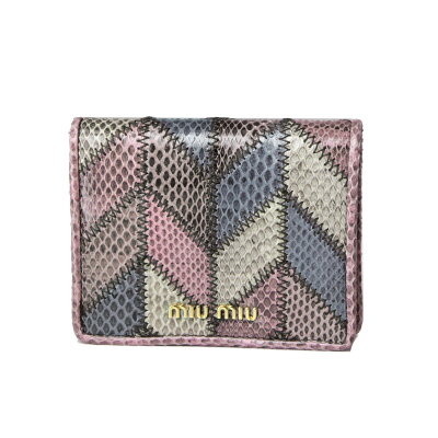 ミュウ ミュウ MIU MIU 財布 レディース 5MV204 2DVE F0405 二つ折り財布 AYERS PATCH ANTICO マルチカラー