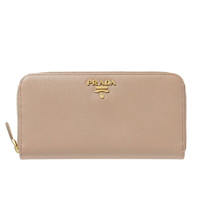 プラダ PRADA 財布 レディース 1ML506 QWA F0236 ラウンドファスナー長財布 SAFFIANO METAL CIPRIA ベージュ