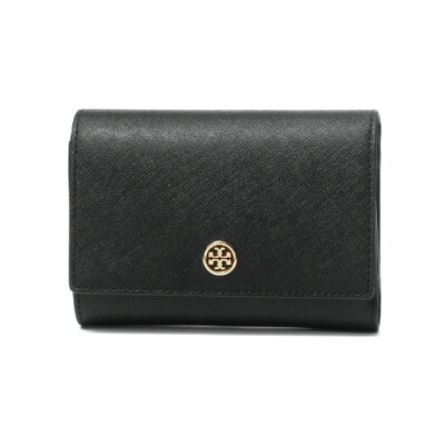 トリー バーチ TORY BURCH 財布 レディース 46408 018 三つ折り財布 ミディアム ROBINSON ロビンソン BLACK/ROYAL NAVY ブラック