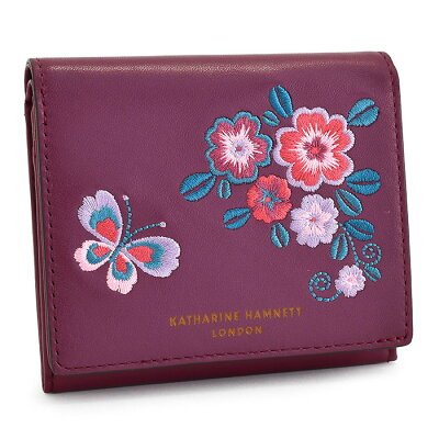 キャサリンハムネット 財布 二つ折り財布 KATHARINE HAMNETT LONDON ワイン khp481-80 レディース 婦人 ギフト 定番 彼氏 彼女 プレゼント