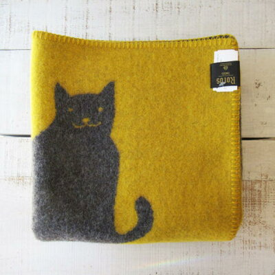 送料無料!ROROS TWEED / ロロス ツイード ブランケットGATTO-MINI GRAY/YELLOW by AOI HUBER-KONO / ガット-ミニ 色:グレーイエロー by 葵 フーバー 河野 100×130cm北欧/ノルウェー/ウール/羊毛/毛布/膝掛け/ひざかけ/ひざ掛け/クリスマス/還暦