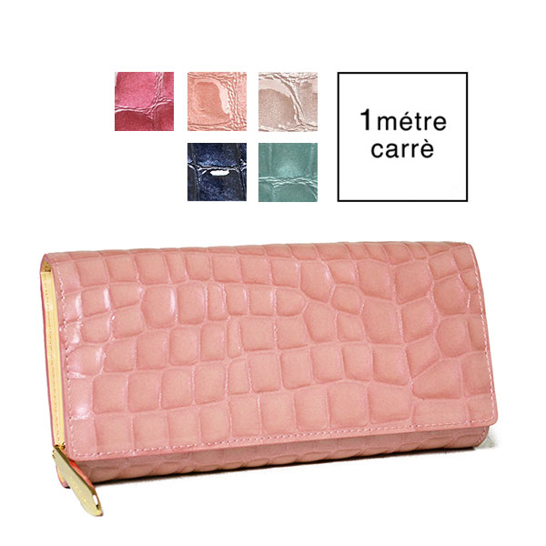 セール特価 風水効果 金運 新品財布 L字 牛革 ピンク クロコ型押し 風水 アンメートルキャレ 長財布 Www Car Engineer Com