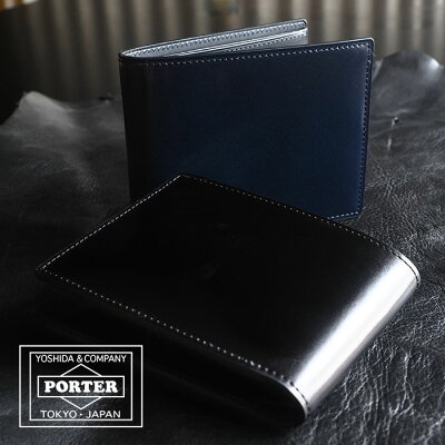 【プレケア特典&1年保証】 Wクーポン付き ポーター PORTER 吉田カバン ビル コードバン BILL CORDVAN 二つ折財布 メンズ 184-02270