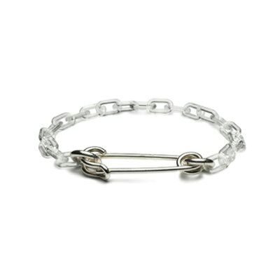 JAM HOME MADE ジャムホームメイド “ア” からクラシックピン ブレスレット L バングル アクリル チェーン クリア シルバー 925 安全ピン セーフティピン スケルトン 細身 シンプル セット 鎖 ユニセックス メンズ レディース 男性 女性 アクセサリー