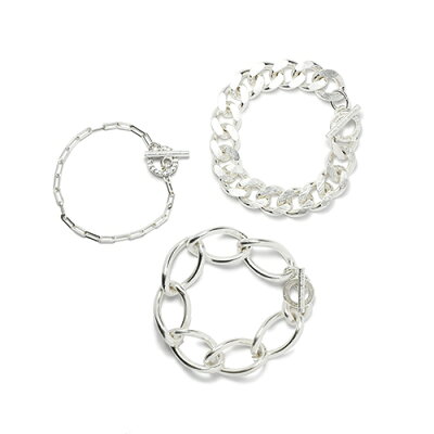 JAM HOME MADE ジャムホームメイド はじめてのブレスレット S 3点セット アクセサリー レディース ブレスレット シルバー ブレスレット プレゼント シンプル チェーン 喜平