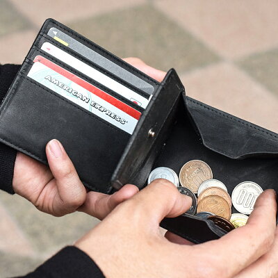 【母の日特集!500円OFFクーポン配布中】二つ折り財布 メンズ 財布 本革 小銭入れ ビジネス シンプル ボックス型 折り財布 プレゼント ギフト 還暦 お祝い Hallelujah レザーウォレット 名入れ可 名前入れ可 ペア レディース ブランド 母の日