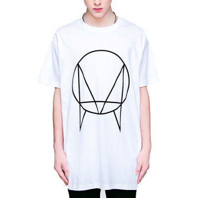 owsla tシャツ ホワイト ロングクロージング long clothing ロック パンク ビックtシャツ ユニセックス BOYLONDON ボーイロンドン メンズ レディース 半袖 白 ロックファッション ロング丈 幾何学 モード系 エモ 夏服 マラソン ポイント5倍