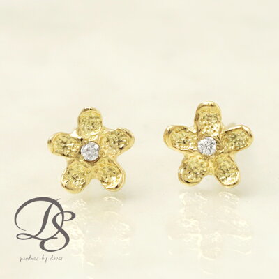 K18 ゴールド ピアス 小さいお花 レディース プレゼント DEVAS ディーヴァス 天然石 ピアス ピアス 18k k18 ピアス 18金 ピアス