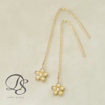 K18 ゴールド ピアス 小さいお花 レディース プレゼント DEVAS ディーヴァス ピアス アメリカン ピアス 18k k18 ピアス 18金 ピアス