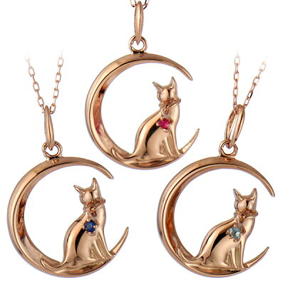 ネックレス ダイヤモンド 猫 ネックレス 月 ネックレス ガーネット アメジスト アクアマリン エメラルド ムーンストーン ルビー ペリドット サファイア トルマリン トパーズ タンザナイト ネックレス【楽ギフ_包装】 末広 楽天スーパーSALE【今だけ代引手数料無料】