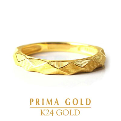 ダイヤモンドカット【純金 リング】【レディース】K24 ring ダイヤカット【太身 指輪】【旅行・デート】PRIMAGOLD プリマゴールド【送料無料】24金 純金 ゴールド ジュエリー