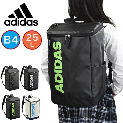 【P最大33倍 | お買い物マラソン】 アディダス リュック 25L B4 adidas ボックス型 通学 リュックサック メンズ レディース 中学生 高校生 女子高生 男子 女子 ボックスリュック スポーツリュック 通学リュック スポーツ 小さめ スクエア 黒 白 67441