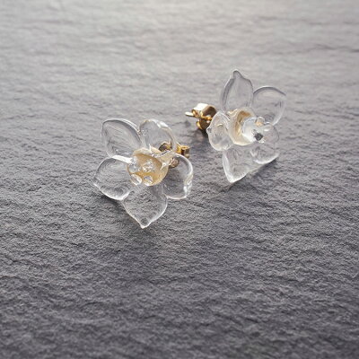 HARIO LWF ピアス・フラワー HAP-F-004 【ハリオランプワークファクトリー ピアス ジュエリー アクセサリー アクセ ガラス 硝子 花 レディース レディースジュエリー おしゃれ かわいい デザイン 女性 誕生日 記念日 ギフト プレゼント 花 父の日 実用的】