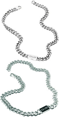 D&G DOLCE&GABBANAペンダントネックレス シルバー 喜平チェーンブラック ホワイト スクエアロゴプレートアクセサリー プレゼントメンズ レディース 男女兼用ドルチェ&ガッバーナ ドルガバDJ0442 WH DJ0440 BKPENDANT NECKLACE