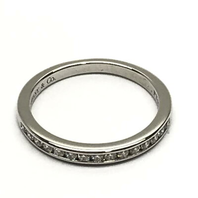 美品 TIFFANY&Co. ティファニー ソレスト バンドリング ハーフエタニティ Pt950 プラチナ ダイヤ 指輪 8号 アクセサリー 管理YK19003490