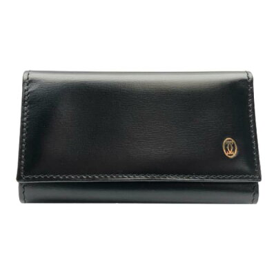Cartier カルティエ パシャ キーケース キーリング 6連 ブラック 黒 レザー ゴールド メンズ レディース ブランド 管理RY20002486