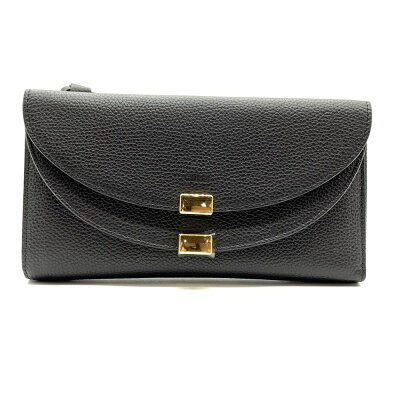 未使用 CHLOE クロエ 3P0283-043 ジョージア フラップ L字ファスナー 長財布 レザー ブラック 黒 ゴールド金具 カードケース 管理RM16053