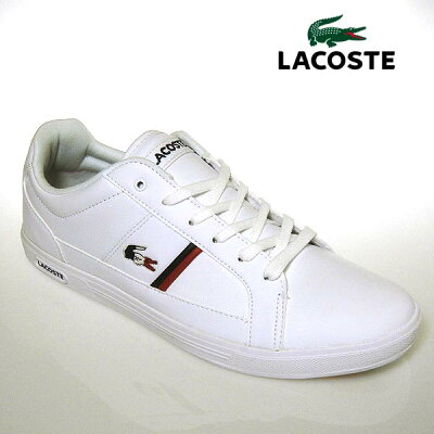 ラコステ レザースニーカー メンズ EUROPA TRI 1 ホワイト/ネイビー/レッド 白/紺/赤 lacoste SMA031L 407 ヨーロッパ 送料無料