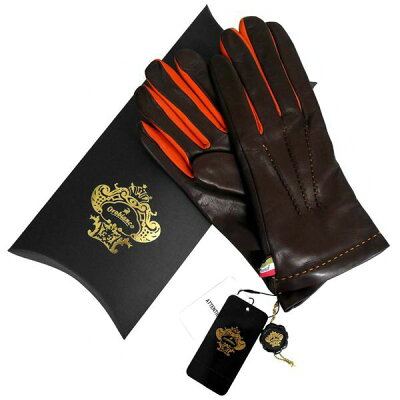 オロビアンコ OROBIANCO メンズ手袋 ORM-1406 Leather glove 羊革/ウール DARKBROWN サイズ:8(23cm) ダークブラウン 男性用 レザー