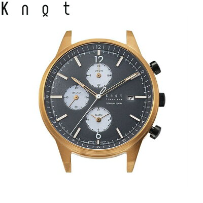 Knot ノット 時計 チタニウムソーラークロノグラフ ローズゴールドゴールド & グレー 時計本体のみ(ベルト別売り) ソーラームーブメント チタニウムケース 10気圧防水 スーパールミノヴァ 腕時計 日本製