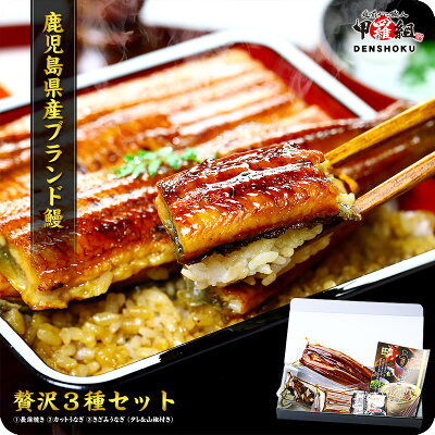 送料無料3,999円!更に2個で1,000円OFFクーポンあり!鹿児島ブランドうなぎ贅沢3種食べ比べセット(長蒲焼き/カットうなぎ/きざみうなぎ/タレ&山椒付き)【鰻】【ウナギ】【うなぎ】