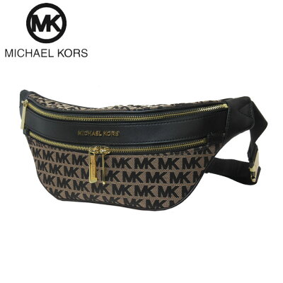 マイケルコース アウトレット Michael Kors ショルダーバッグ 35F9GY9N8J MKシグネチャーキャンバス×レザー ウエストポーチ / ボディバッグ / 斜め掛け KENLY / MD WAIST PACK XBODY / BGE/BLK/BLK(ブラックマルチ)【RCP】【楽天カード分割】【レディース】