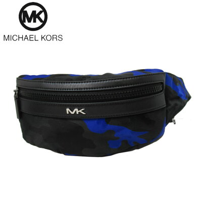 【\1000円OFF/マラソン期間限定クーポン配布中】マイケルコース アウトレット Michael Kors ショルダーバッグ 37S0MKNC2R ナイロン×レザー ケント ベルトバッグ ボディバッグ KENT / BELT BAG / BLK/SAPPHIRE(ブルー系×ブラック)【メンズ】【ギフト】