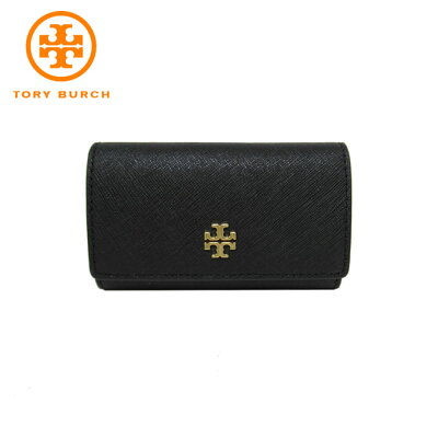 【34時間限定ポイント5倍1/20 0:00〜】トリーバーチ TORY BURCH キーケース 63975-0120-001 レザー エマソン 6連キーケース EMERSON KEY CASE / BLACK/001:ブラック 【レディース】