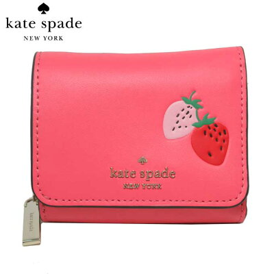 ケイトスペード ミニ財布 レディース WLR00520 391 レザー ストロベリー 三つ折り財布 コンパクト イチゴ kate spade アウトレット 送料無料【ギフト】