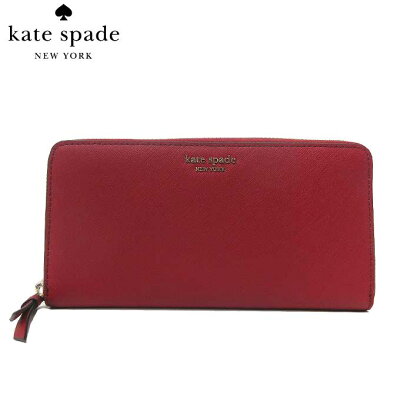 ケイトスペード アウトレット kate spade 財布 WLRU5448-638 レザー ラウンドファスナー 長財布 large continental wallet / cameron / rosso(638):レッド系【レディース】
