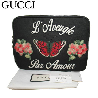 グッチ ポーチ レディース GUCCI 473883 L'Aveugle Par Amour バタフライ iPad タブレットケース ブティックライン 送料無料【ギフト】