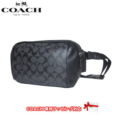 コーチ アウトレット COACH ショルダーバッグ F38749 PVC×レザー シグネチャー ロゴ グラハム ユーティリティ パック レザー ワンショルダー ボディバッグ / ウエストポーチ QBAF4(チャコール×ブラック)【メンズ】 【RCP】【0815楽天カード分割】【s-mail03】