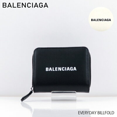 【送料無料】【2019 SS】【新作】【並行輸入品】『BALENCIAGA-バレンシアガ-』EVERYDAY BILLFOLD〔551933/DLQ4N〕-エブリデイ スクエア ジップアラウンド 二つ折り財布 レザー ロゴ ブラック