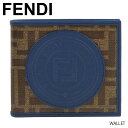 フェンディ 財布（メンズ） FENDI フェンディ WALLET 二つ折り財布 メンズ FFロゴ モノグラム ロゴパッチ［7M0169A5K4］