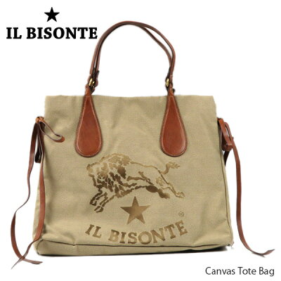 IL BISONTE イルビゾンテ Canvas Tote Bag キャンバス トートバッグ ハンドバッグ レディース A2791 M-T 598