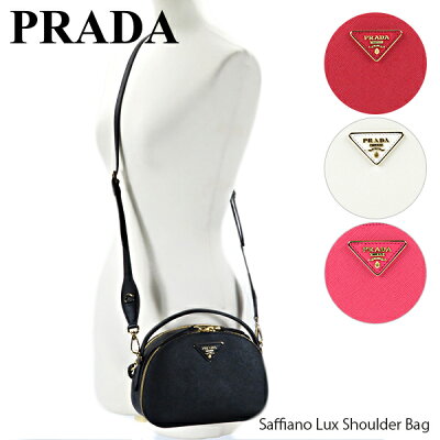 PRADA プラダ Saffiano Lux Shoulder Bag レディース ショルダーバッグ ハンドバッグ ミニ〔1BH123 NZV〕