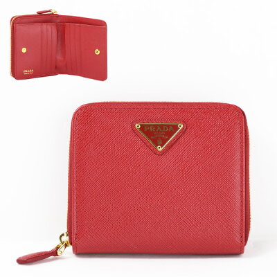 PRADA プラダ Bi-Fold Wallet 二つ折り財布 ミニ財布 コンパクト レザー 本革 レディース 1ML036 QHH F068Z