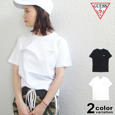 【メール便対応】ゲス GUESS Tシャツ 半袖 メンズ レディース MINI TRIANGLE LOGO TEE (guess tシャツ トライアングル ロゴ ティーシャツ T-SHIRTS カットソー トップス MJ2K9412)