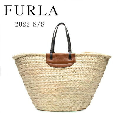 【FURLA】フルラ WB00533 BX0651 かごバッグ バスケット MERAVIGLIA L TOTE ナチュラル ブラウン TONI NATURALI+COGNAC h+NERO ハンドバッグ A4収納可能 メラヴィリア